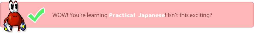 You are learning practical japanese