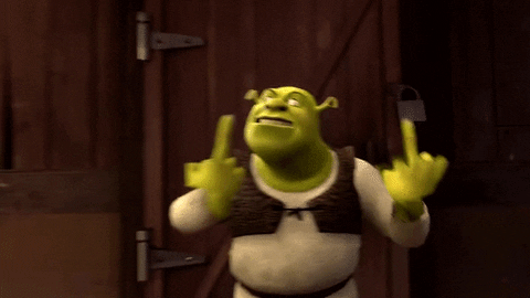Shrek giving the middle finger